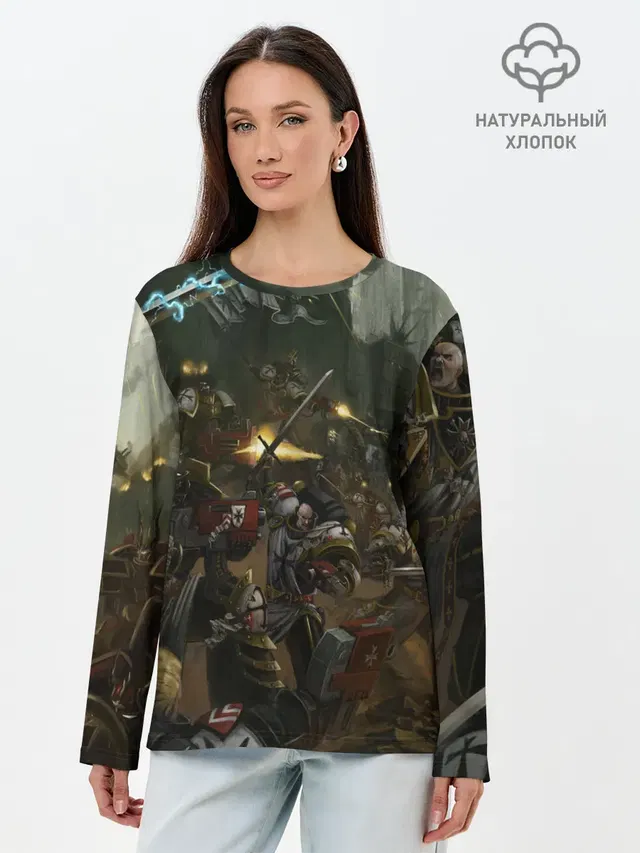 Лонгслив женский с принтом «Black Templars — WARHAMMER 40K»