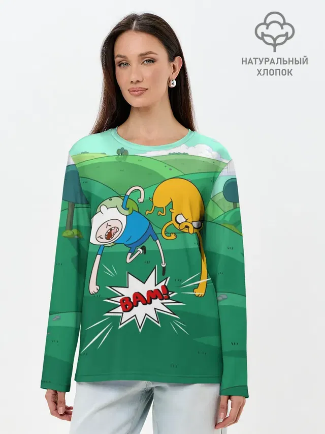 Лонгслив женский. Хлопок