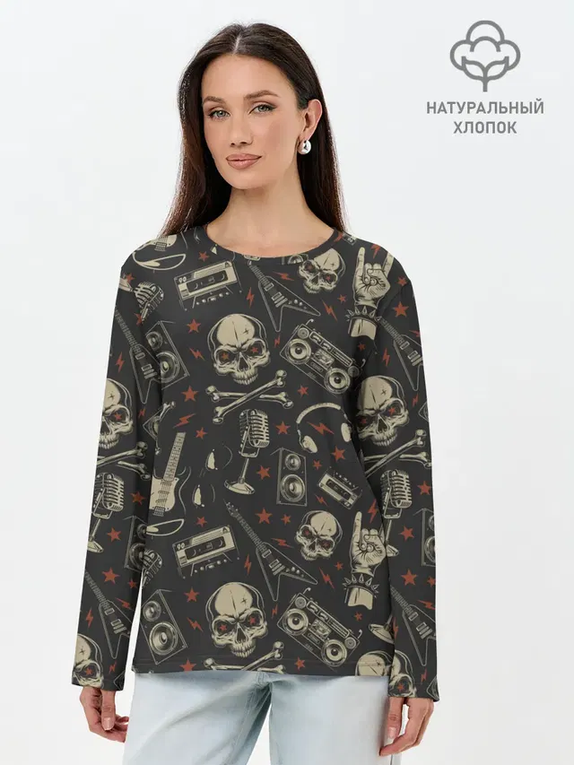 Лонгслив женский. Хлопок