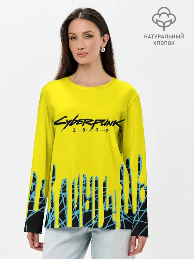 Лонгслив женский с принтом «Cyberpunk 2077»