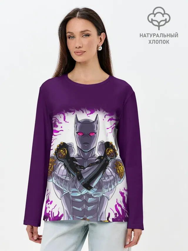 Лонгслив женский с принтом «ДжоДжо — JJBA Killer Queen»