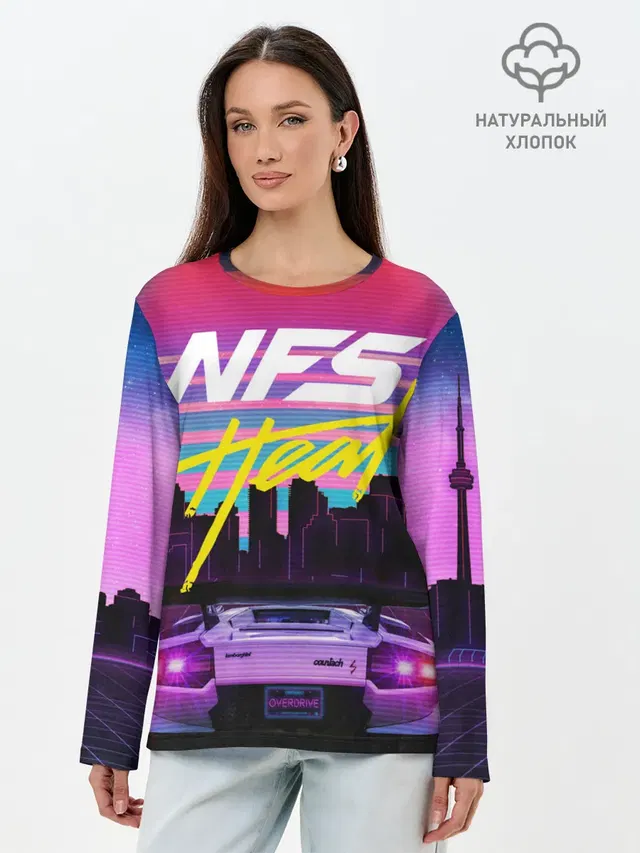 Лонгслив женский с принтом «NFS — Need For Speed Heat»