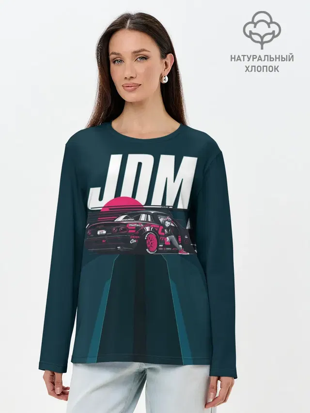 Лонгслив женский с принтом «JDM Style — JDM»