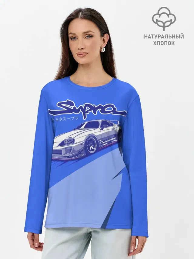 Лонгслив женский с принтом «JDM Style — Supra»