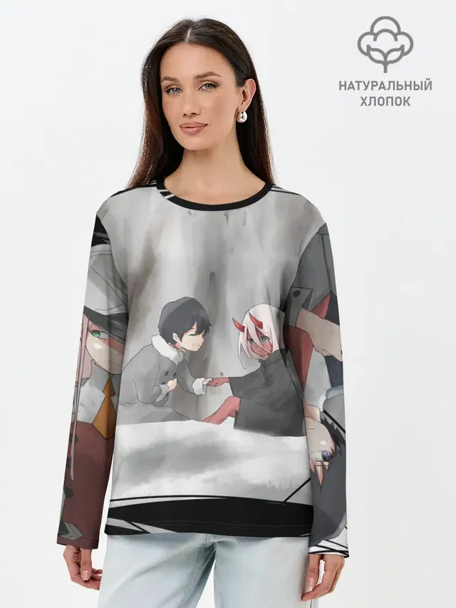 Лонгслив женский. Хлопок