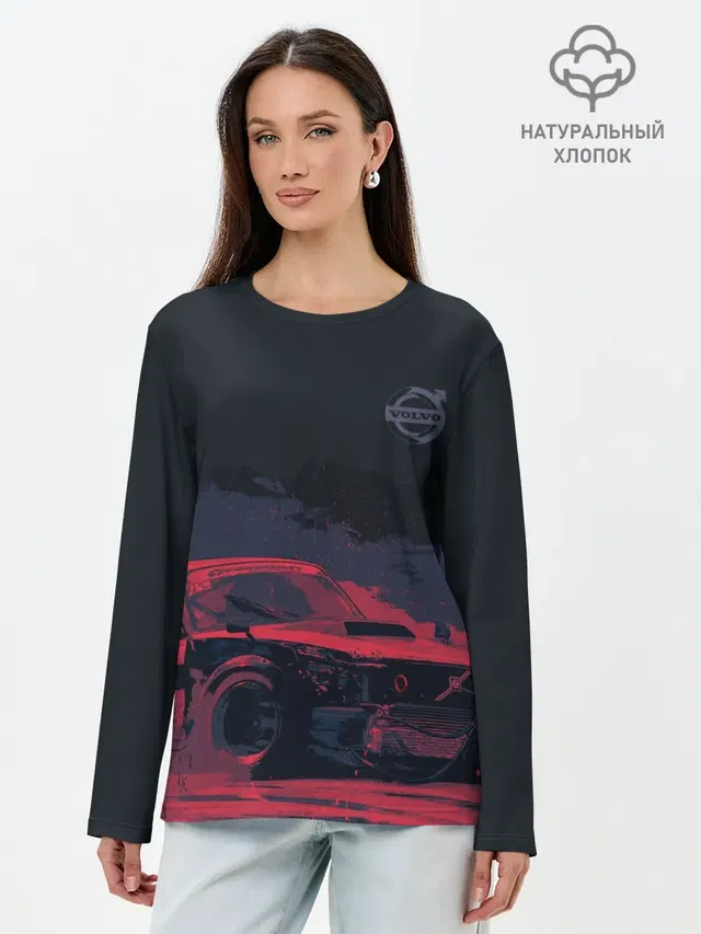 Лонгслив женский с принтом «Bosozoku Volvo»