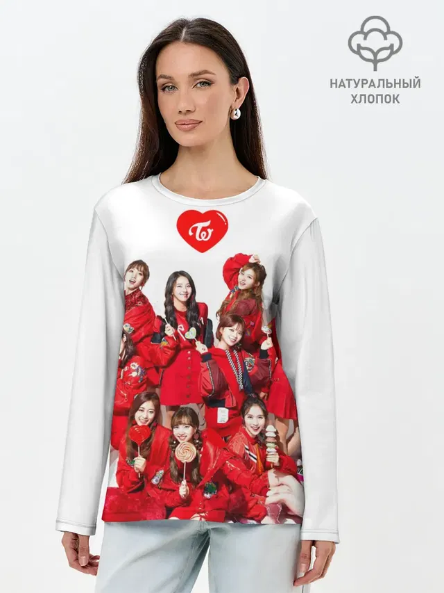 Лонгслив женский с принтом «Twice»
