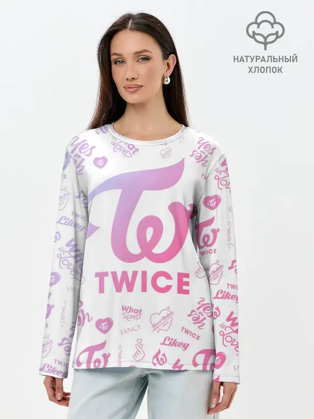 Лонгслив женский с принтом «Twice»