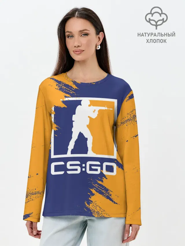 Лонгслив женский. Хлопок