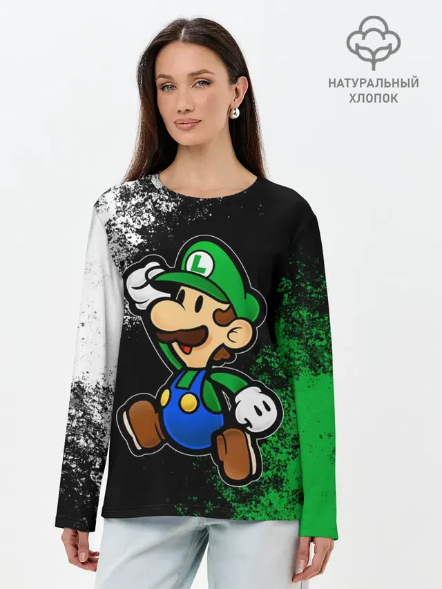 Лонгслив женский с принтом «Mario — Luigis Mansion»