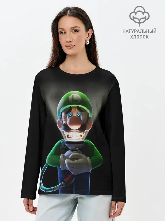Лонгслив женский с принтом «Super Mario — Luigis Mansion»