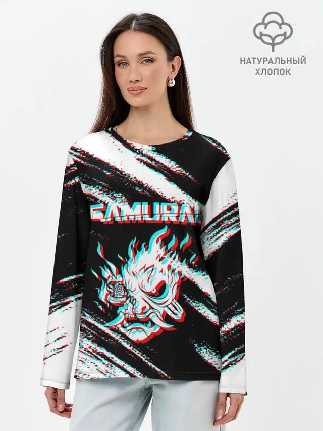 Лонгслив женский. Хлопок