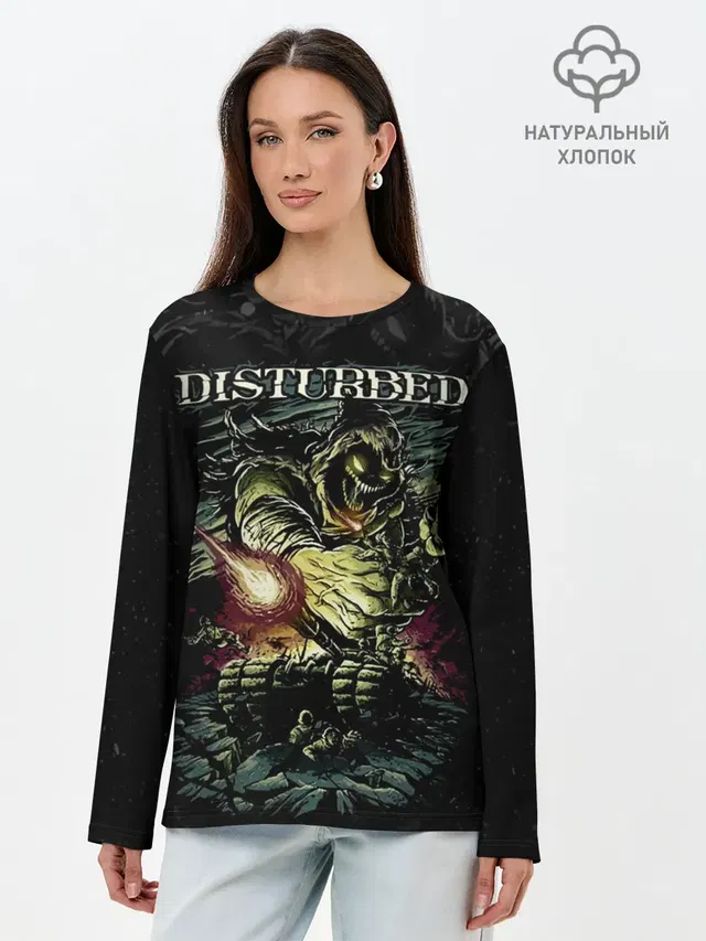 Лонгслив женский с принтом «Disturbed»