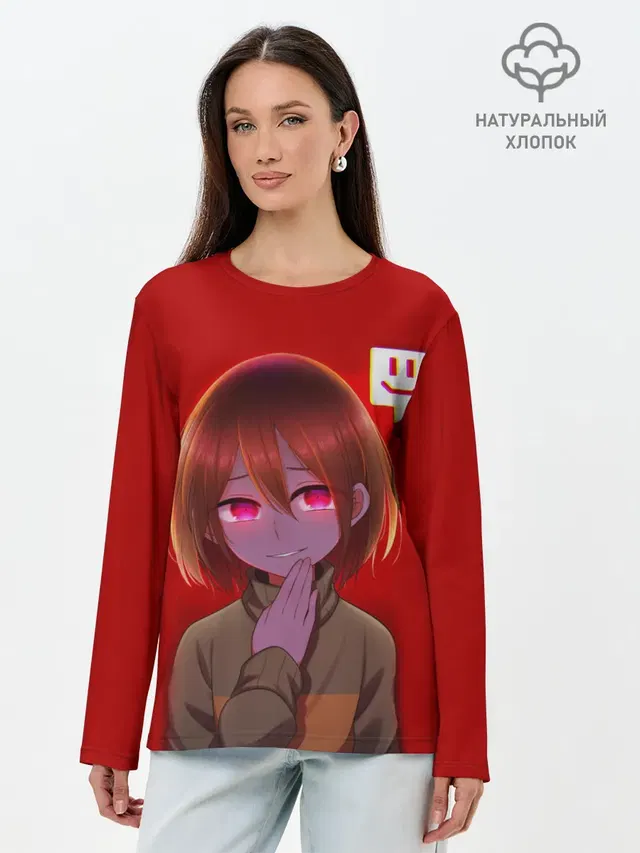 Лонгслив женский. Хлопок