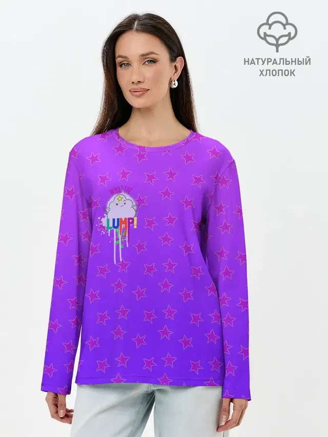 Лонгслив женский с принтом «Время приключений — Lumpy Space Princess»