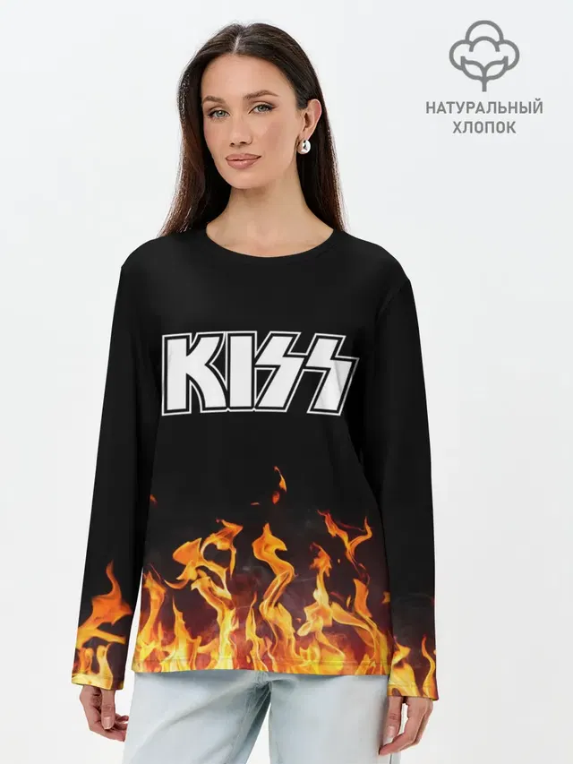 Лонгслив женский с принтом «Kiss»