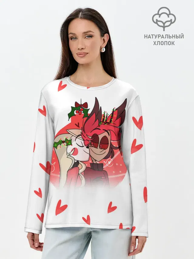 Лонгслив женский. Хлопок