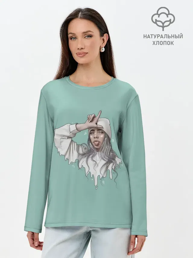 Лонгслив женский. Хлопок