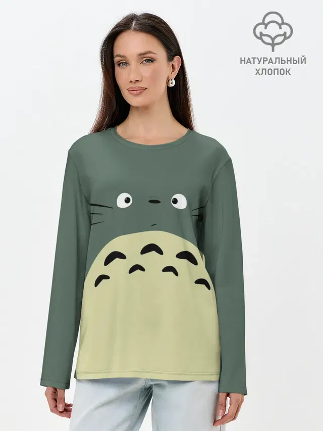 Лонгслив женский с принтом «Студия Ghibli — totoro»