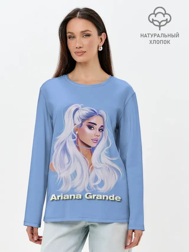 Лонгслив женский с принтом «Ариана Гранде — Ariana Grande»
