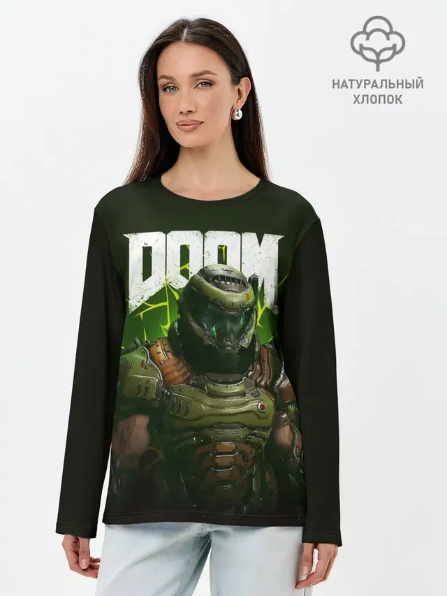 Лонгслив женский с принтом «Дум — Doom Eternal»