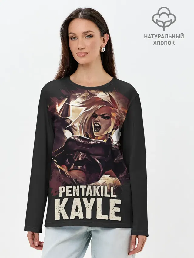 Лонгслив женский с принтом «Лига Легенд — Kayle»