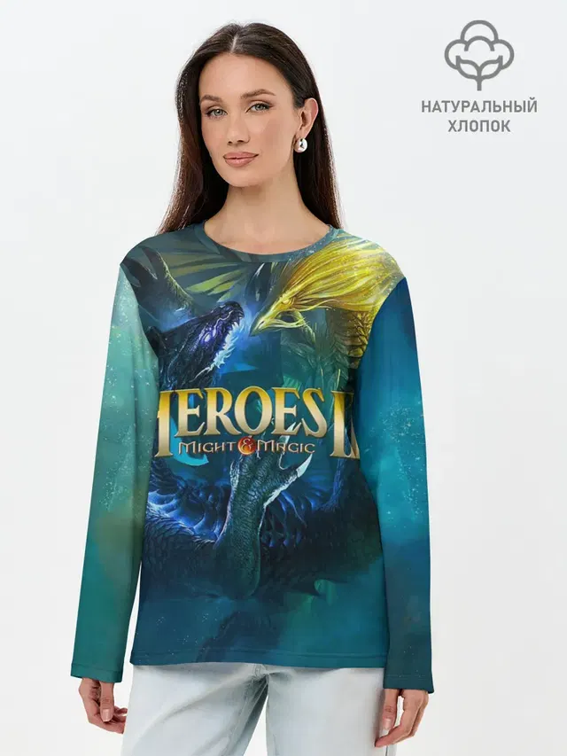 Лонгслив женский с принтом «Heroes — Heroes of Might and Magic»