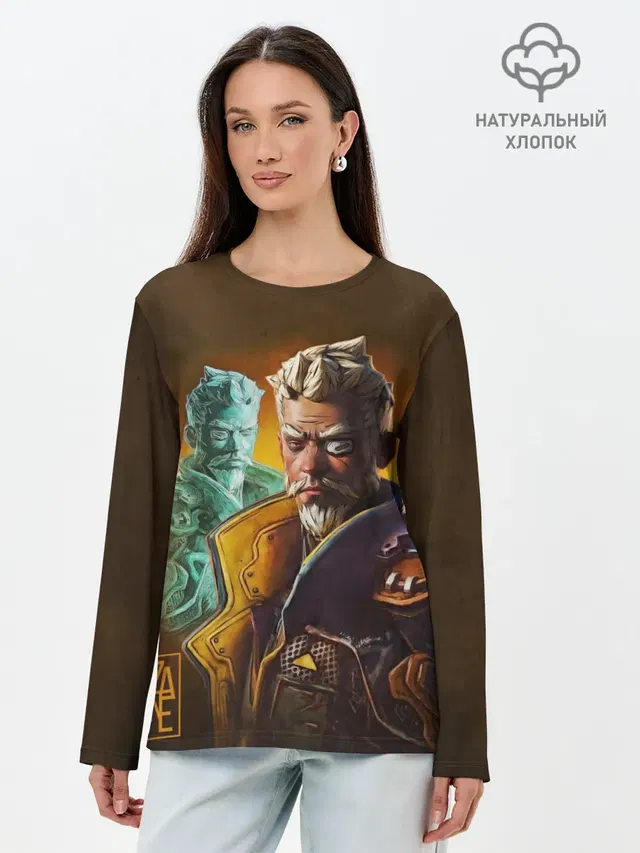 Лонгслив женский. Хлопок