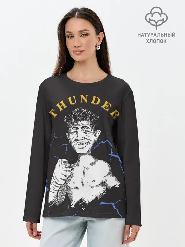 Лонгслив женский с принтом «MMA — Thunder»