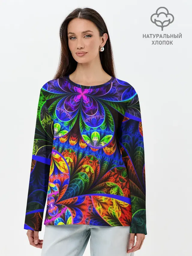 Лонгслив женский. Хлопок