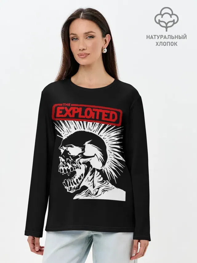 Лонгслив женский с принтом «Разный рок — The Exploited»