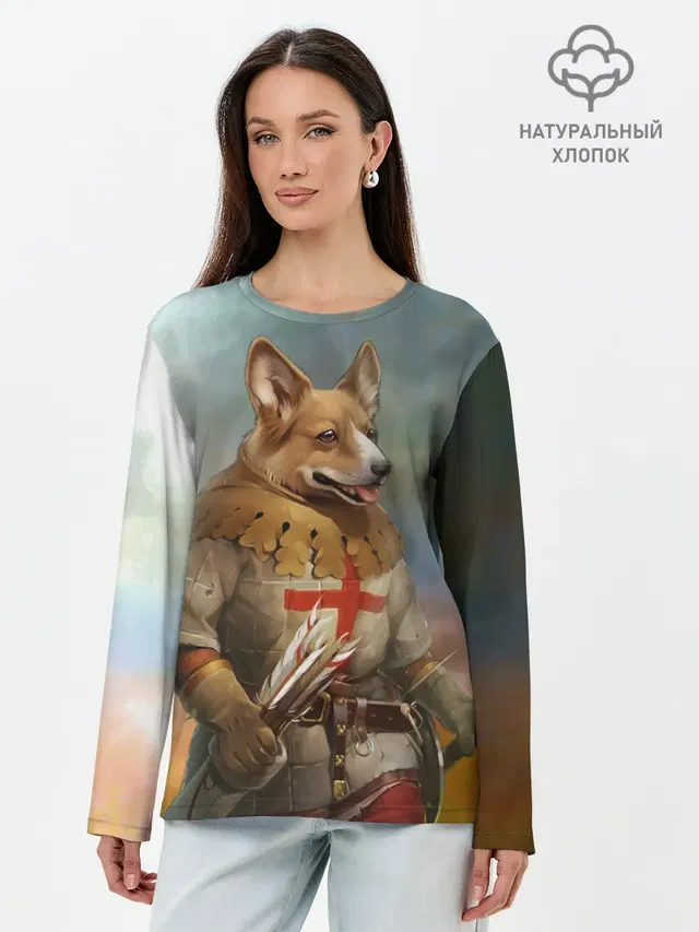 Лонгслив женский. Хлопок