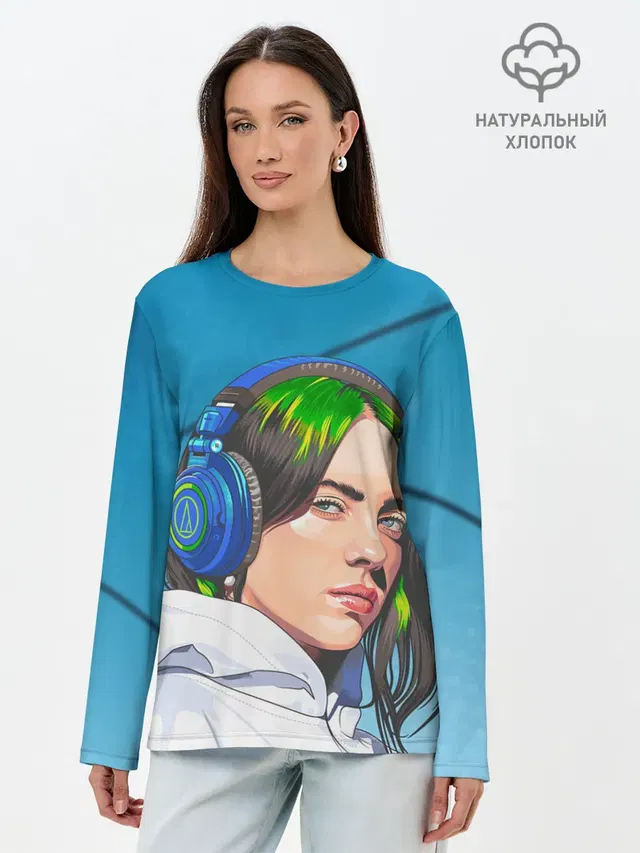 Лонгслив женский. Хлопок