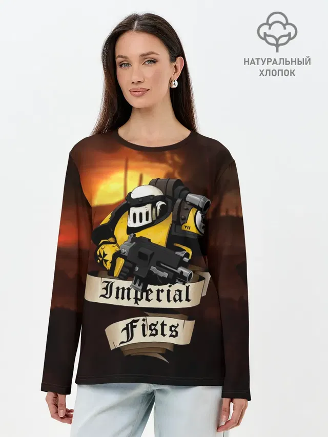Лонгслив женский с принтом «Warhammer — Imperial Fists»