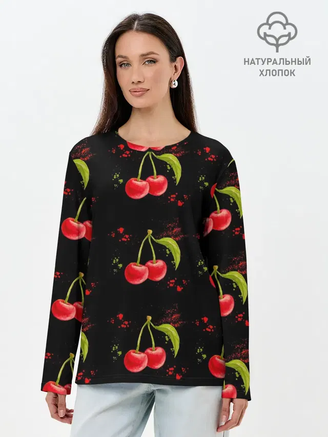 Лонгслив женский. Хлопок