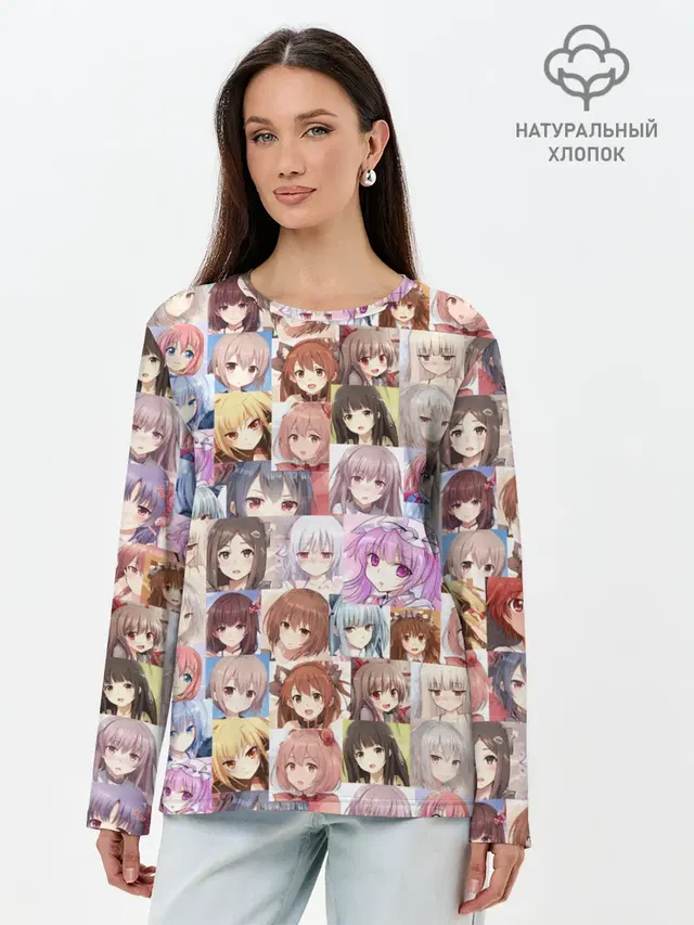 Лонгслив женский. Хлопок