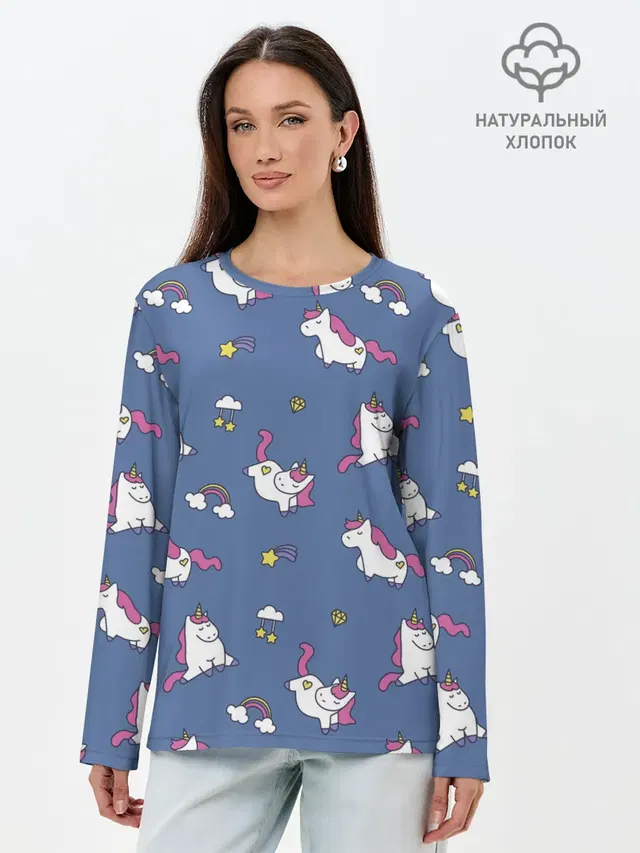 Лонгслив женский. Хлопок