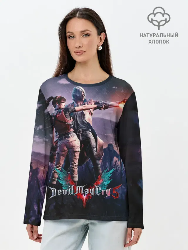Лонгслив женский с принтом «Devil May Cry — DMC art»