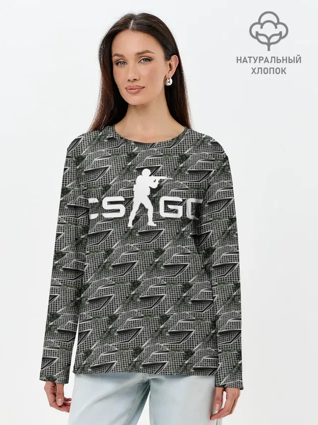 Лонгслив женский. Хлопок
