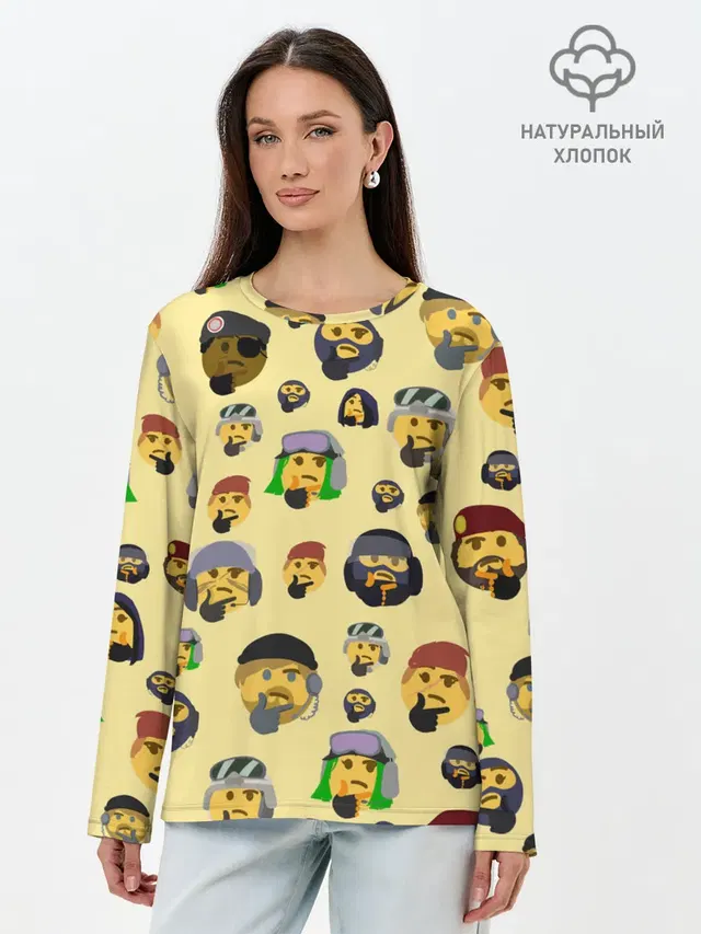 Лонгслив женский. Хлопок