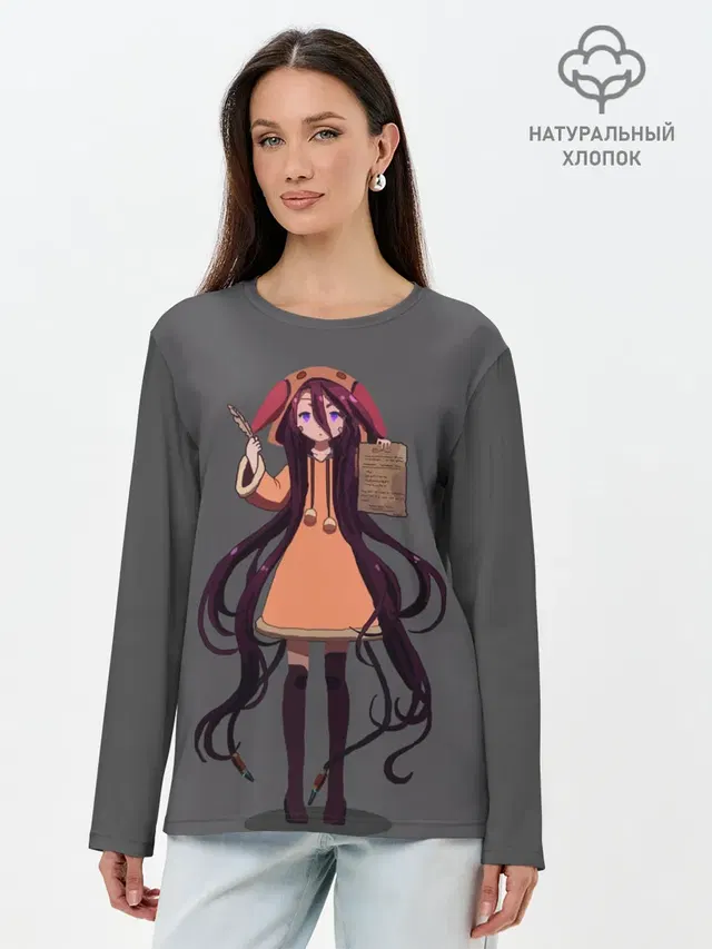 Лонгслив женский с принтом «No Game No Life — Шуви»