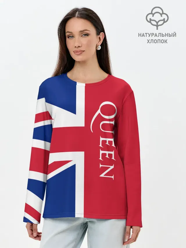 Лонгслив женский с принтом «Union Jack»