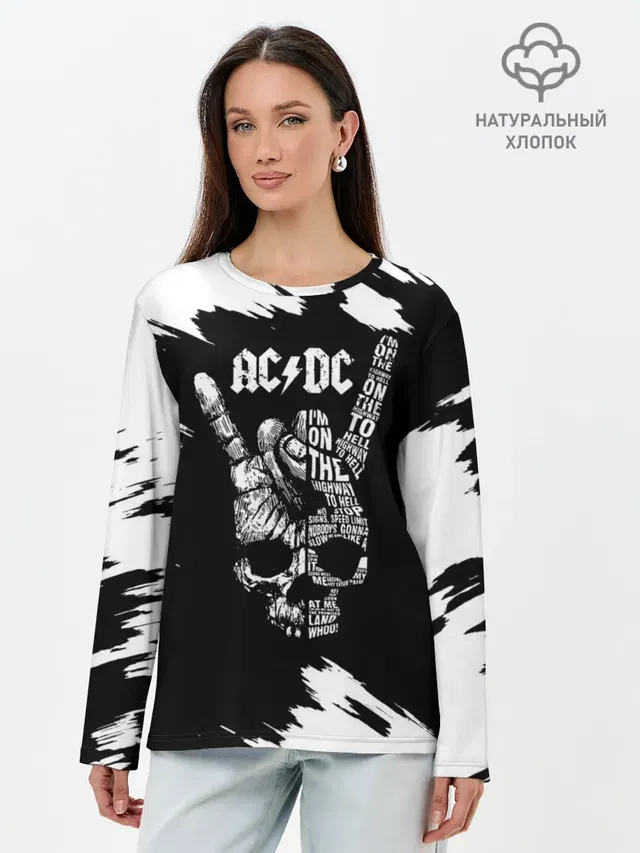 Лонгслив женский с принтом «Rock hand»