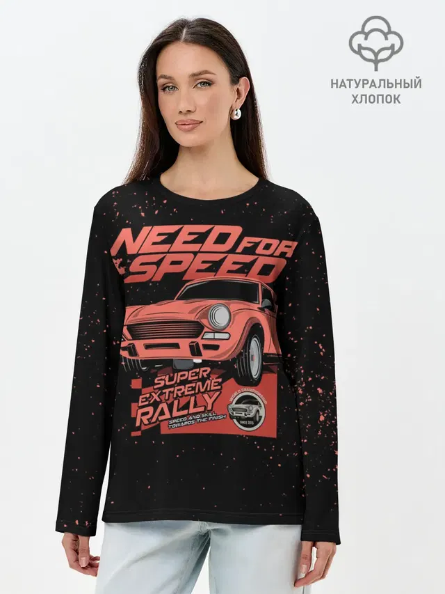 Лонгслив женский с принтом «Rally — Need for Speed»