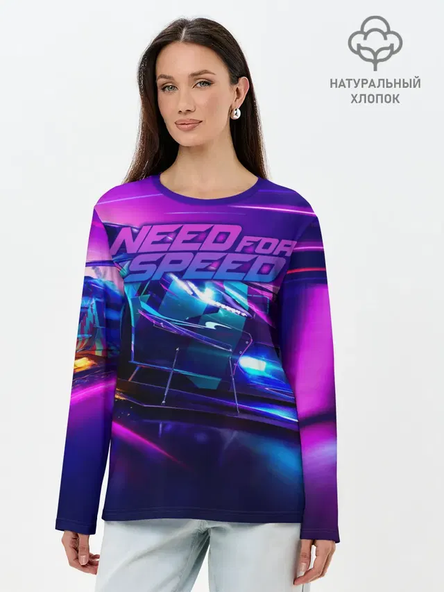 Лонгслив женский с принтом «NFS — Need for Speed»