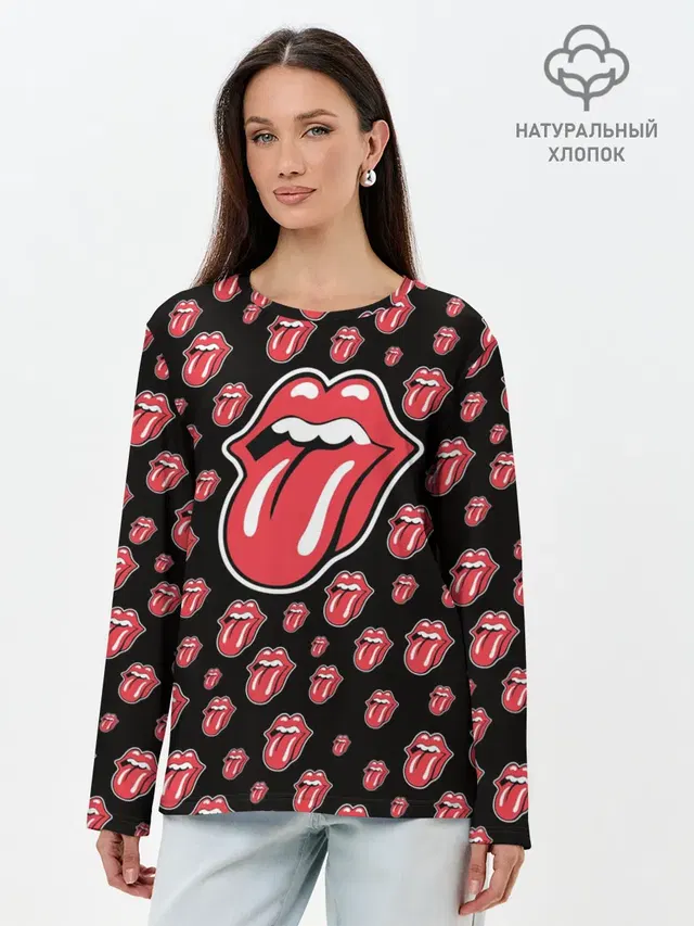 Лонгслив женский с принтом «Rolling Stones»