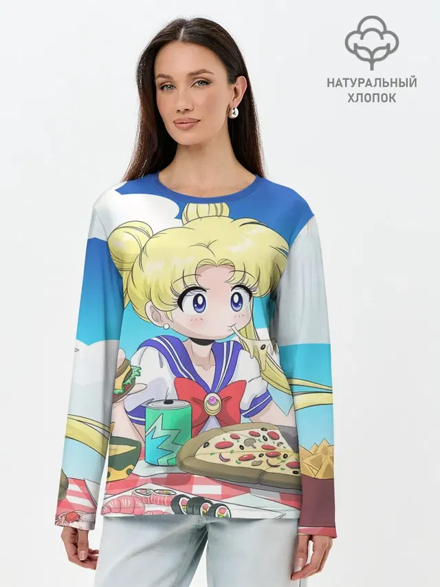 Лонгслив женский. Хлопок