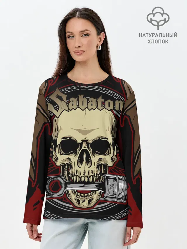 Лонгслив женский с принтом «Skull»