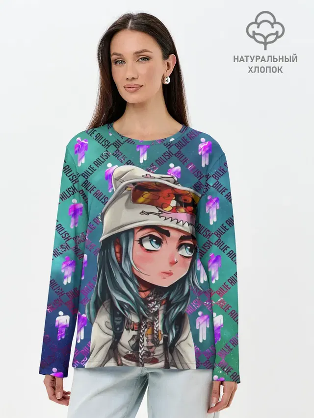 Лонгслив женский. Хлопок