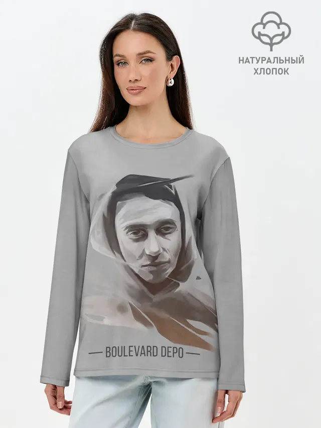 Лонгслив женский. Хлопок